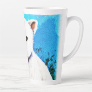 Caneca De Café Latte Pintura impressionante de um Cubo de Urso Polar. C