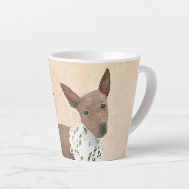 Caneca De Café Latte Pintura Terrier sem cabelos americana - Arte canin (Ângulo direito)