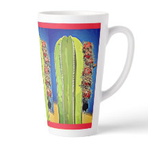 Pipe Cactus em Bloom Latte Mug