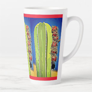 Caneca De Café Latte Pipe Cactus em Bloom Latte Mug