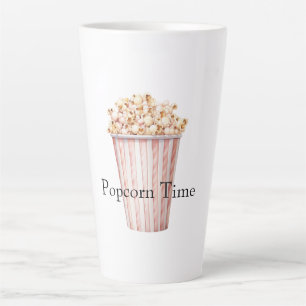 Caneca De Café Latte Pipoca Blush Movie Time