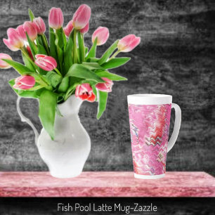 Caneca De Café Latte Piscina de peixe