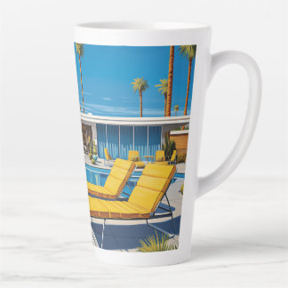 Caneca De Café Latte Piscina moderna do século médio