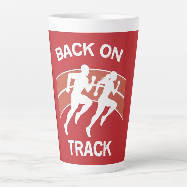 Caneca De Café Latte Pistas de Via Atlética | Atletas de via | Gestores (Frente)