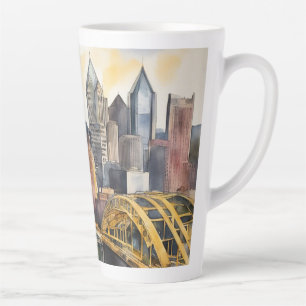 Caneca De Café Latte Pittsburgh Cityscape