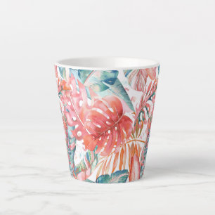 Caneca De Café Latte PixDezines Folhagem de Ferrugem de Selva Selvagem