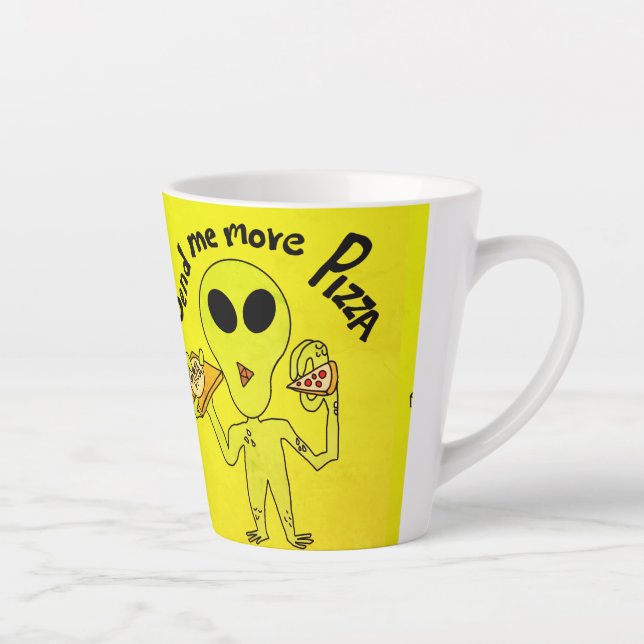 Caneca De Café Latte pizza alienígena (Direita)
