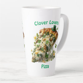 Caneca De Café Latte Pizza Amantes de Trevo Dia de São Patrício