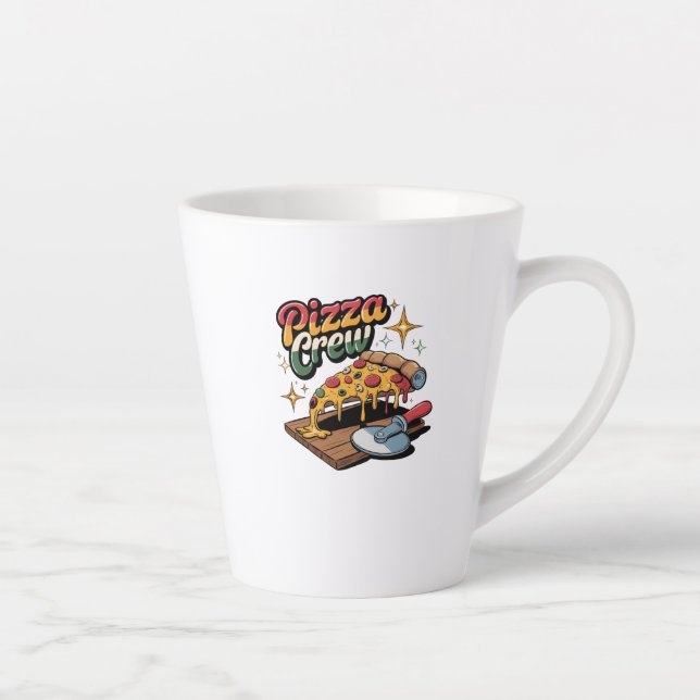 Caneca De Café Latte Pizza Crew (Direita)