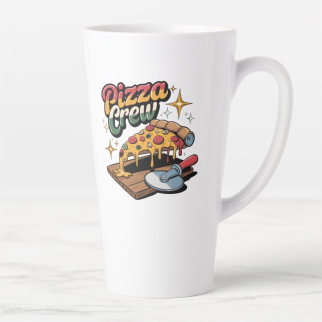 Caneca De Café Latte Pizza Crew (Direita)