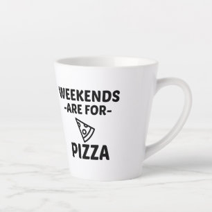 CANECA DE CAFÉ LATTE PIZZA WEEKEND