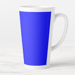 Caneca De Café Latte Placa minimalista de cor azul brilhante sólida