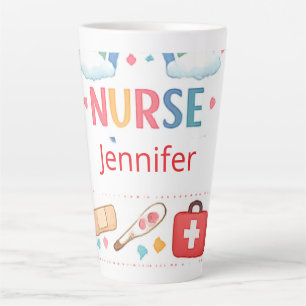 Caneca De Café Latte Placa Personalizada para Sala da Enfermeira Escola