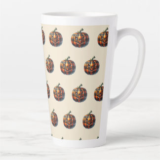 Caneca De Café Latte Plaid Pumpkin Halloween Latte Coffee Mug