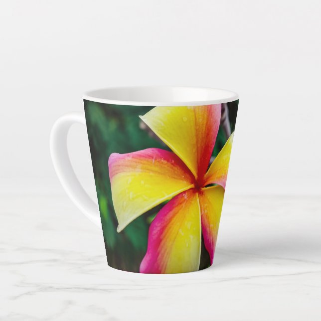 Caneca De Café Latte Plumeria rubra (Ângulo esquerdo)