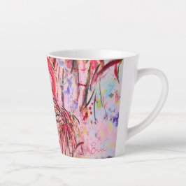 Caneca De Café Latte Plumes au rose