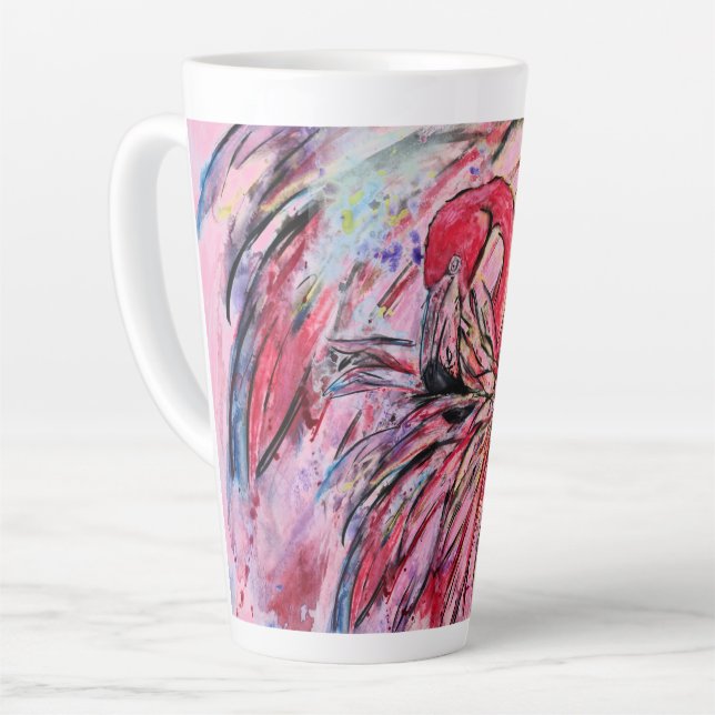 Caneca De Café Latte Plumes au rose (Ângulo esquerdo)