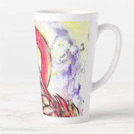 Caneca De Café Latte Plumes au rose
