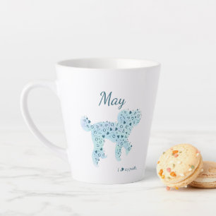 Caneca De Café Latte Pó Azul de Pastel Silhouette Mug