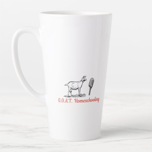 Caneca De Café Latte Podcast da escola doméstica da GOAT, 17oz (Esquerda)