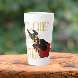 Caneca De Café Latte Podcast do Crime Verdadeiro