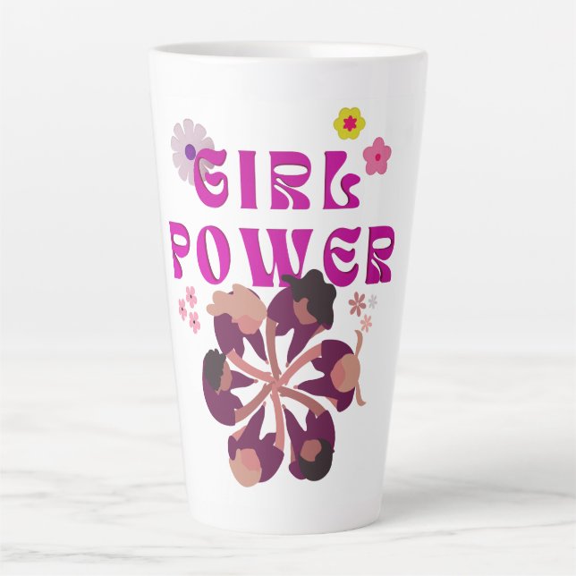 Caneca De Café Latte Poder da Menina (Frente)