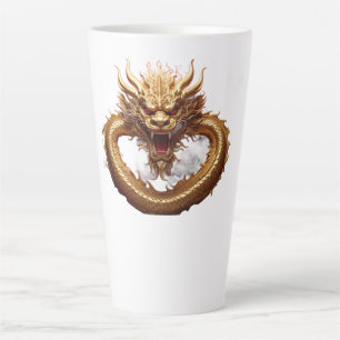 Caneca De Café Latte Poder do Dragão Chinês