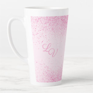 Caneca De Café Latte Poeira Brilhante Rosa Brilhante