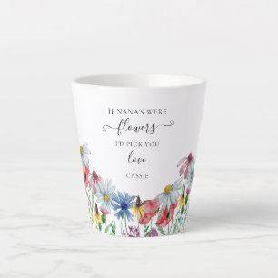 Caneca De Café Latte Poema de Flores do País das Flores Silvestres da N