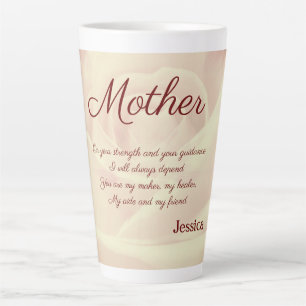Caneca De Café Latte Poema Mãe Personalizado Bonito