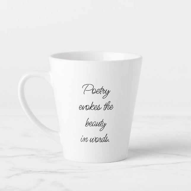 Caneca De Café Latte Poesia Evoca Latte Mug (Esquerda)