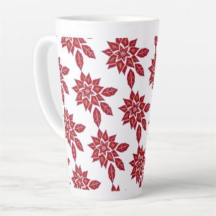 Caneca De Café Latte Poinsettia (vermelha)