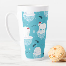 Caneca De Café Latte Polar Bear Party