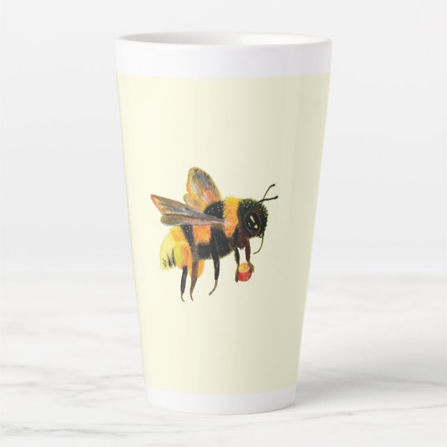 Caneca De Café Latte pólen de carregando de abelha (Frente)