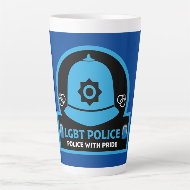 Caneca De Café Latte Polícia de Orgulho gay LGBT+ (Frente)