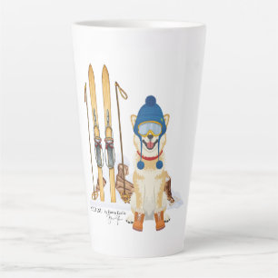 Caneca De Café Latte Polo Inu Ski Latte Mug