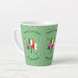 Caneca De Café Latte Polonês Irlandês Irlandês Shamrock Flag Personaliz