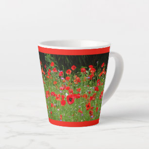 Caneca De Café Latte Pólvora Vermelha. Red Latte Mug