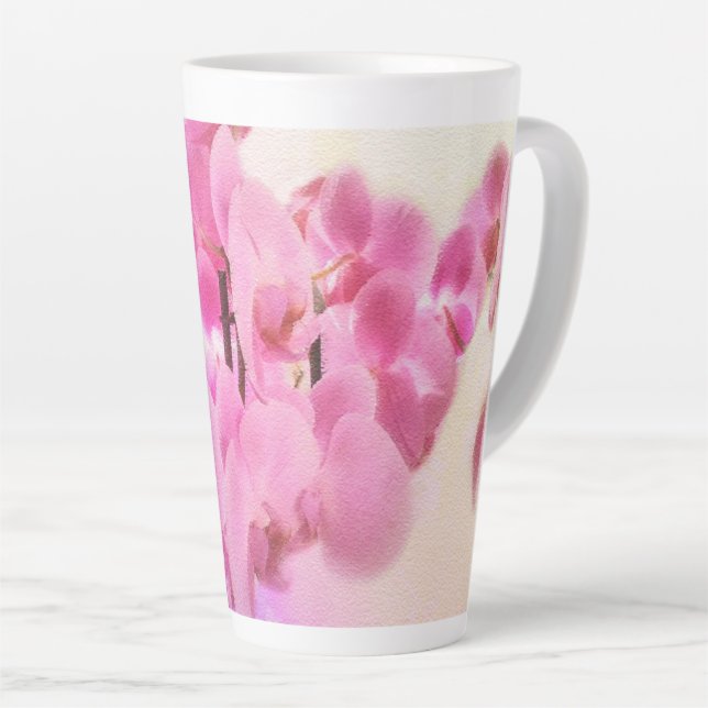 Caneca De Café Latte Pomar Rosa (Ângulo direito)