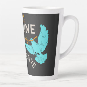 Caneca De Café Latte Pombas Voando no Galho da Árvore Arte