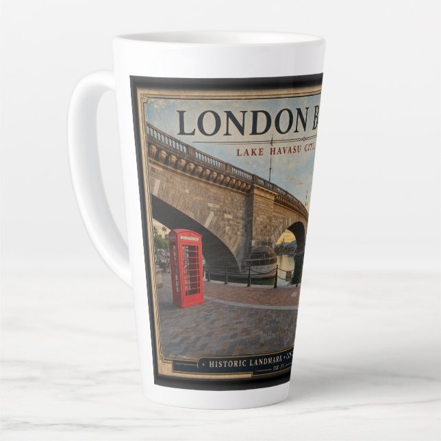 Caneca De Café Latte Ponte de Londres Lago Havasu (Ângulo esquerdo)