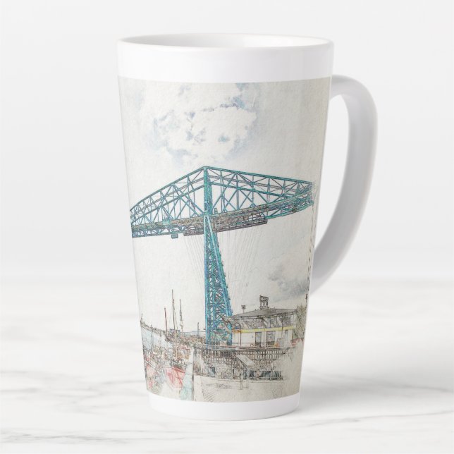 Caneca De Café Latte Ponte Transportadora de Middlesbrough (Ângulo direito)