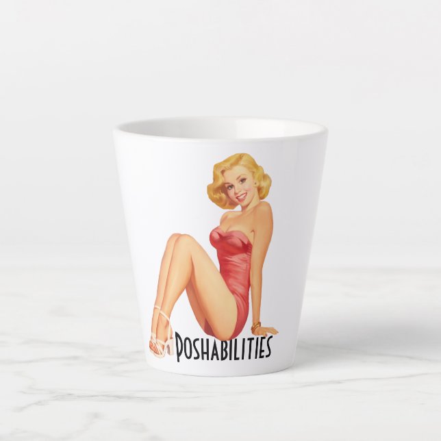Caneca De Café Latte Ponteiro Retro Latte Mug - Possibilidades (Frente)