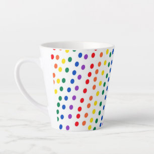 Caneca De Café Latte Pontos arenosos Arco-Íris em Branco