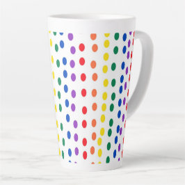 Caneca De Café Latte Pontos arenosos Arco-Íris em Branco