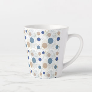 Caneca De Café Latte Pontos de Cor de Areia e Azul da Praia