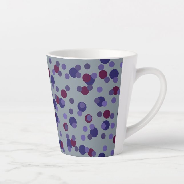 Caneca De Café Latte Pontos de Frutas Vermelhas, Violeta e Roxo (Direita)