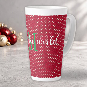 Caneca De Café Latte Pontos Polka, alegria ao mundo, Caneca de Latte Ve