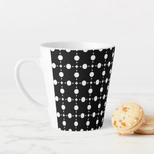 Caneca De Café Latte Pontos Polka Brancos, Padrão de Bolinhas, Pontos, 