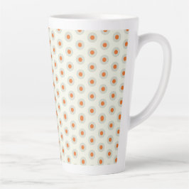 Caneca De Café Latte Pontos polka cinza com centro amarelo pp3
